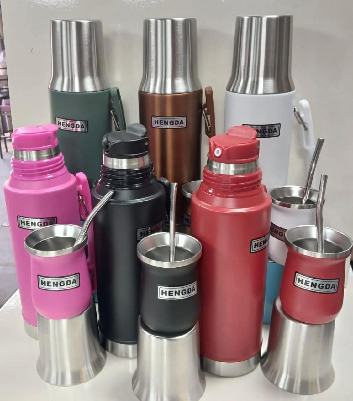 TERMO + MATE + BOMBILLA + VASO CON PICO CEBADOR