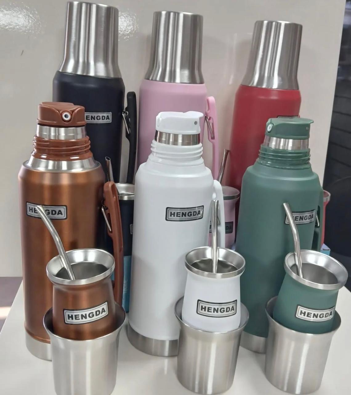 TERMO + MATE + BOMBILLA + VASO CON PICO CEBADOR